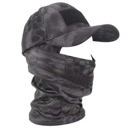 Tactical Camouflage Baseball Cap with Balaclava Hood by HitMyNeed