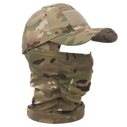 Tactical Camouflage Baseball Cap with Balaclava Hood cp by HitMyNeed