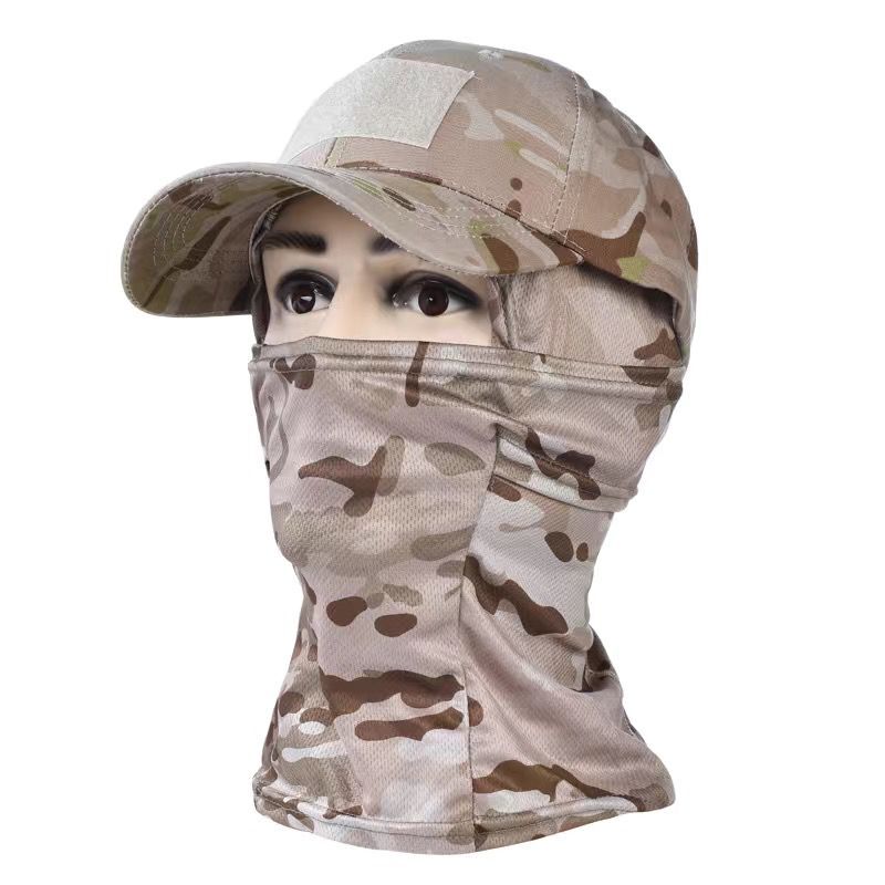 Tactical Camouflage Baseball Cap with Balaclava Hood desert-cp by HitMyNeed