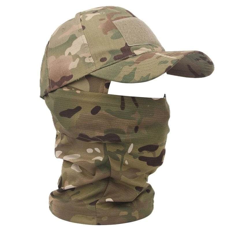 Tactical Camouflage Snapback Cap with Balaclava Mask by HitMyNeed