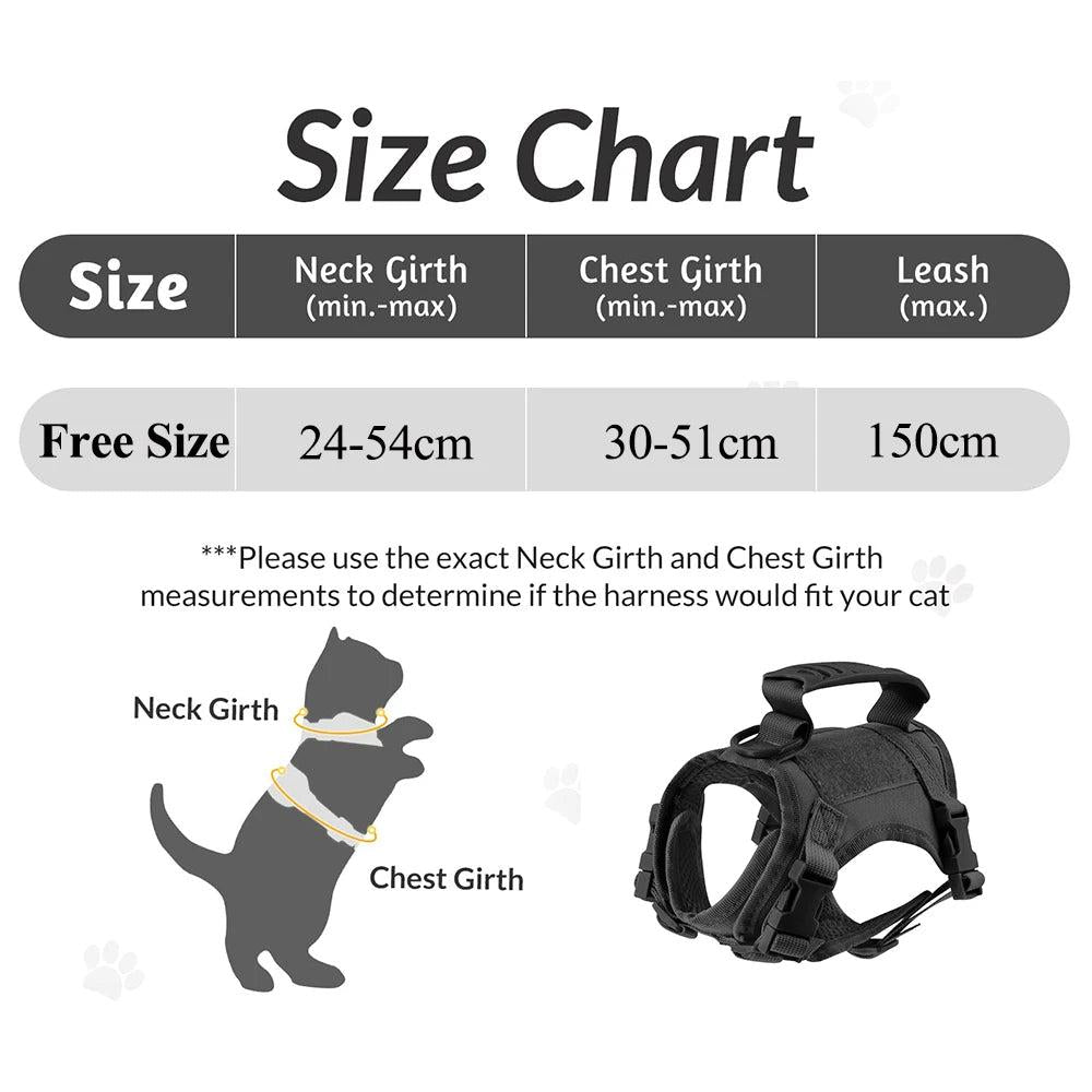 Tactical Cat & Small Dog Harness Vest with Leash by HitMyNeed