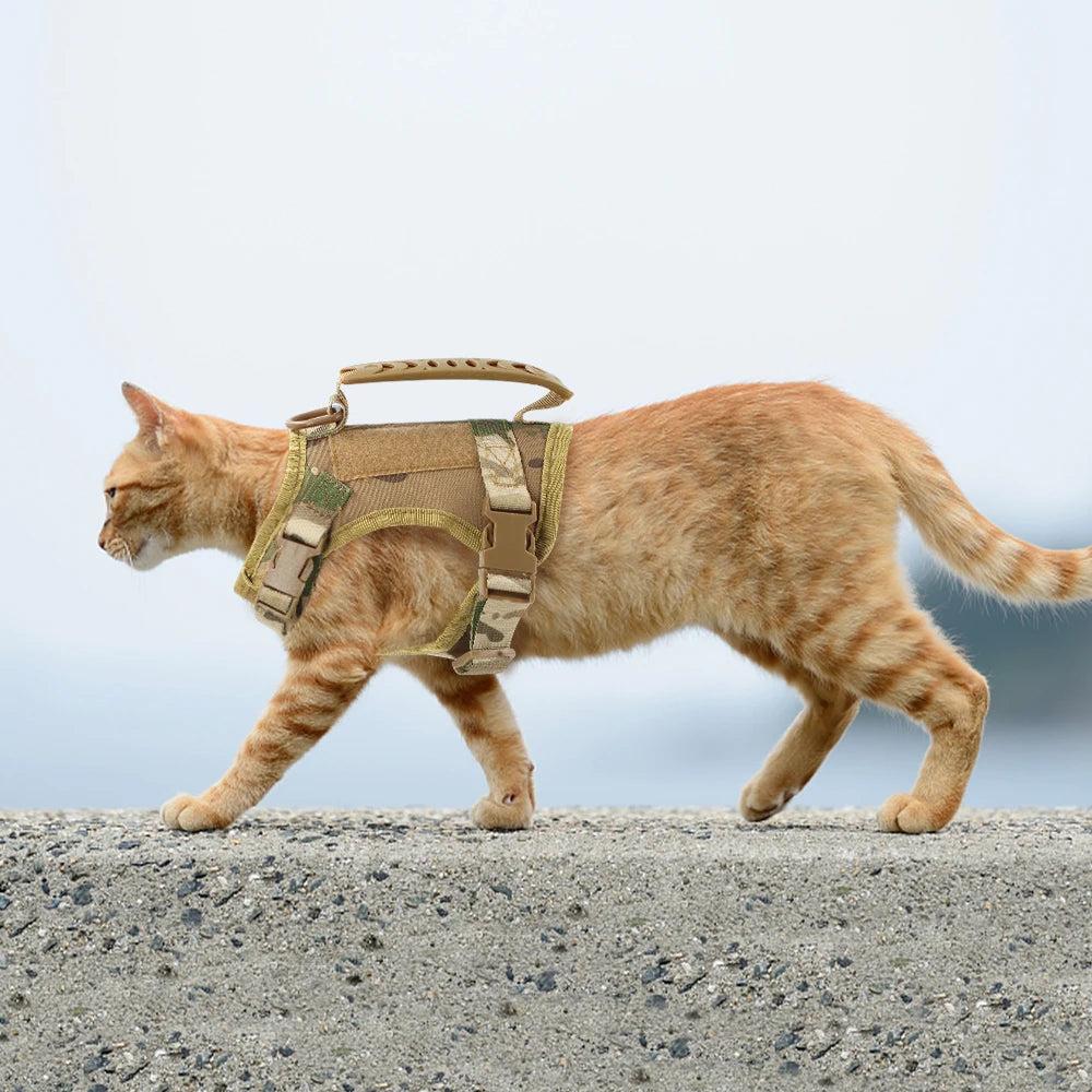 Tactical Cat & Small Dog Harness Vest with Leash by HitMyNeed