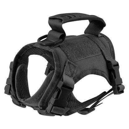 Tactical Cat & Small Dog Harness Vest with Leash black-harness by HitMyNeed