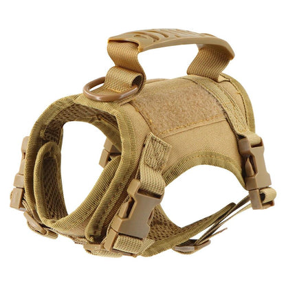 Tactical Cat & Small Dog Harness Vest with Leash brown-harness by HitMyNeed