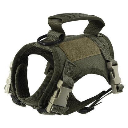 Tactical Cat & Small Dog Harness Vest with Leash green-harness by HitMyNeed