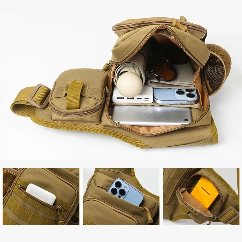 Tactical Chest Pouch Crossbody Waist Pack for Outdoors by HitMyNeed