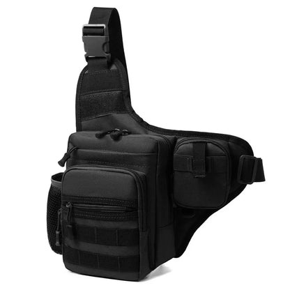 Tactical Chest Pouch Crossbody Waist Pack for Outdoors black by HitMyNeed