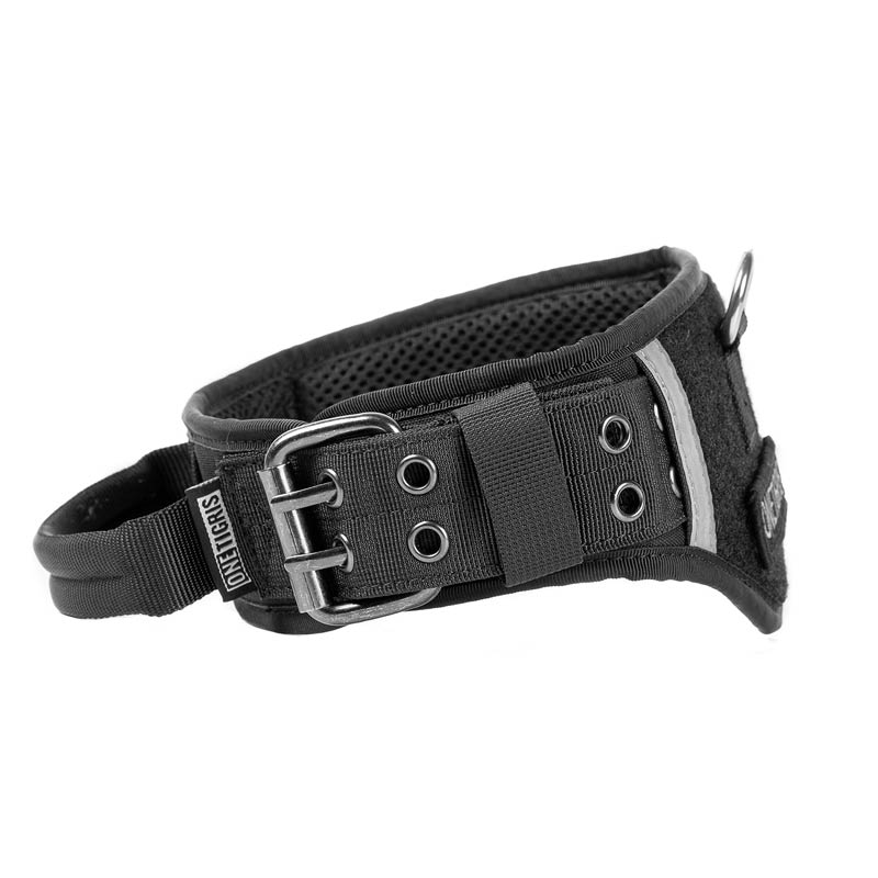 Tactical Dog Collar with Handle and Patch Area by HitMyNeed