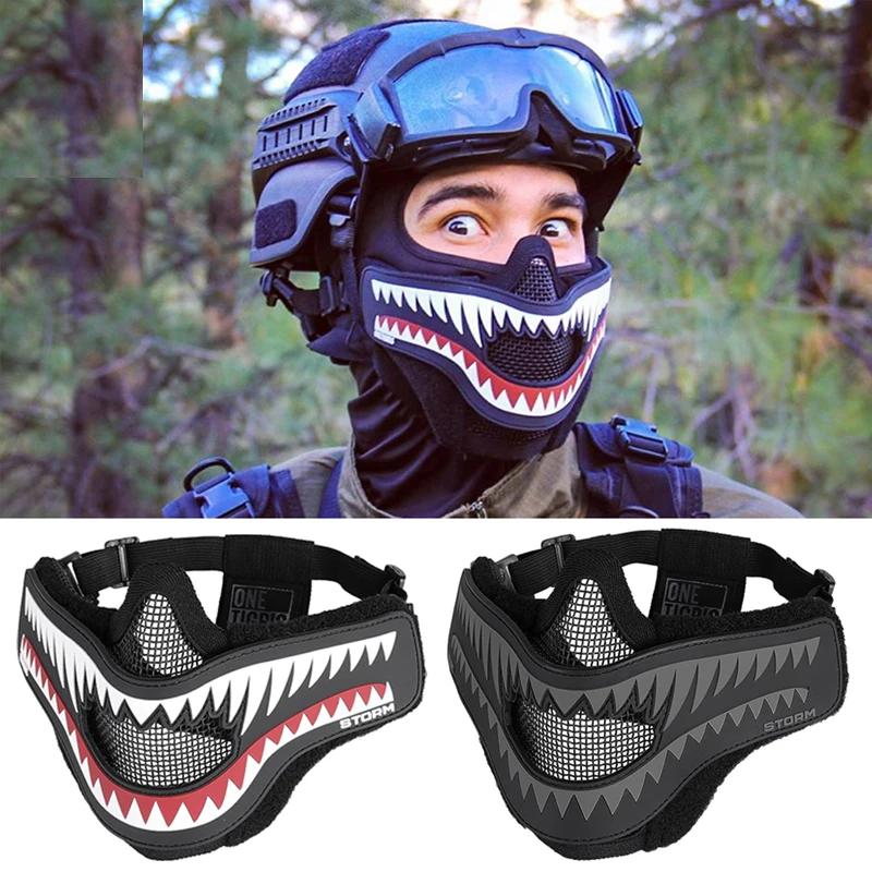 Tactical Foldable Mesh Airsoft Mask & Patch Combo by HitMyNeed