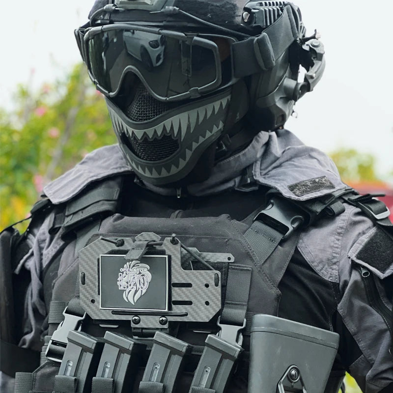 Tactical Foldable Mesh Airsoft Mask & Patch Combo by HitMyNeed