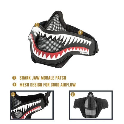 Tactical Foldable Mesh Airsoft Mask & Patch Combo by HitMyNeed