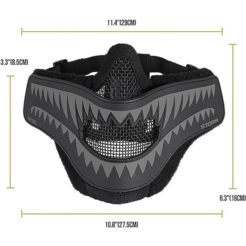 Tactical Foldable Mesh Airsoft Mask & Patch Combo b by HitMyNeed