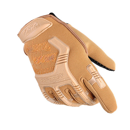 Tactical Full Finger Military Gloves for Airsoft & Duty yellow by HitMyNeed