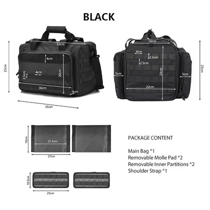 Tactical Gun Range Bag with Molle and Shoulder Strap by HitMyNeed