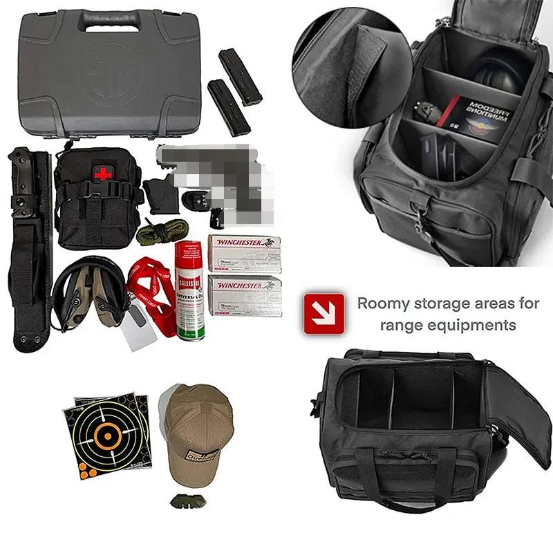 Tactical Gun Range Bag with Molle and Shoulder Strap by HitMyNeed