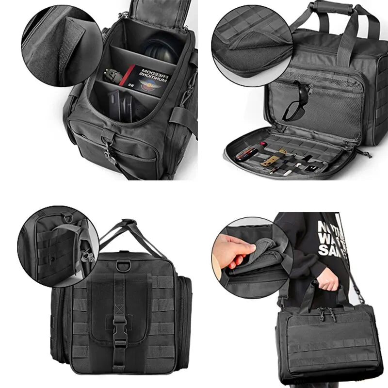 Tactical Gun Range Bag with Molle and Shoulder Strap by HitMyNeed