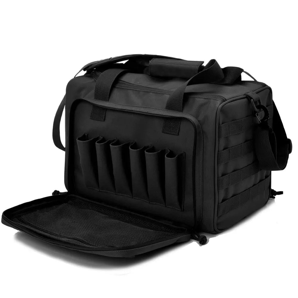 Tactical Gun Range Bag with Molle and Shoulder Strap black by HitMyNeed