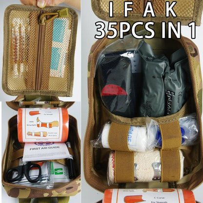 Tactical IFAK First Aid Survival Kit with 18 Items by HitMyNeed
