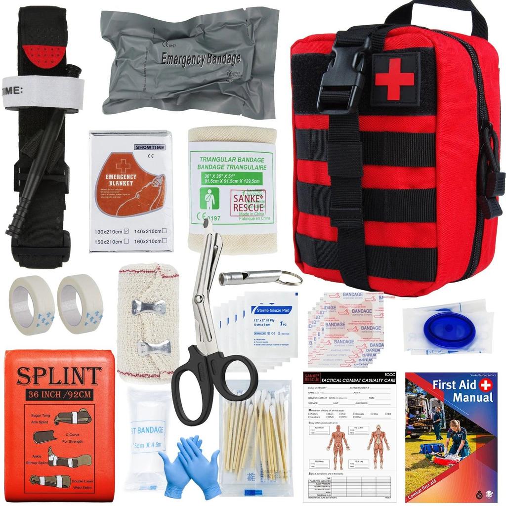 Tactical IFAK First Aid Survival Kit with 18 Items red-ifak-d by HitMyNeed