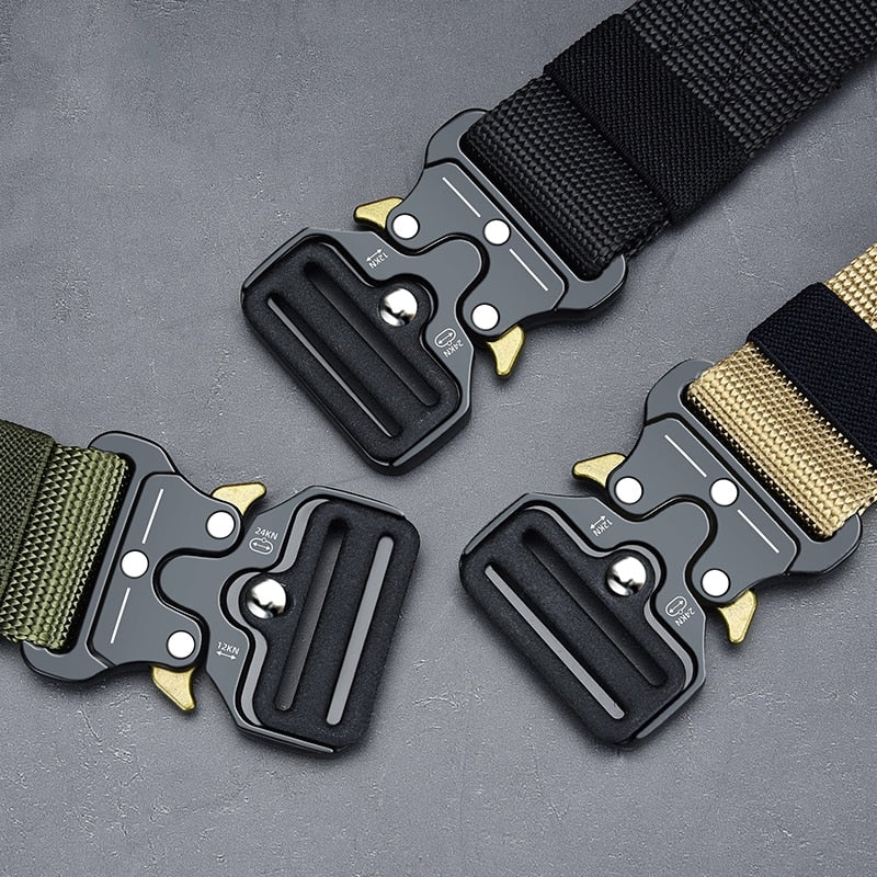 Tactical Nylon Canvas Belt with Snake Eye Buckle by HitMyNeed