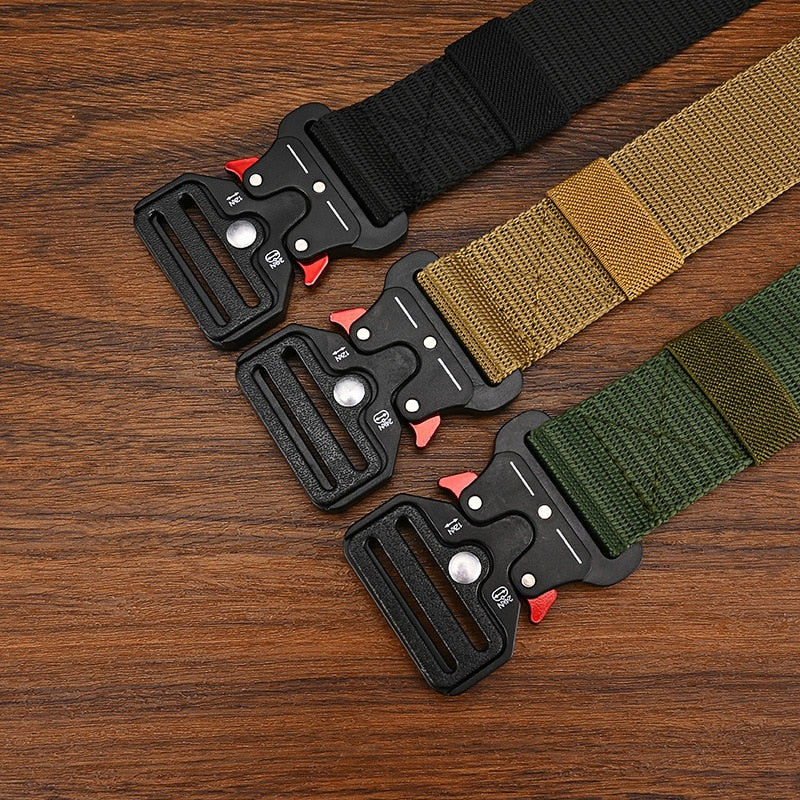 Tactical Nylon Canvas Belt with Snake Eye Buckle by HitMyNeed