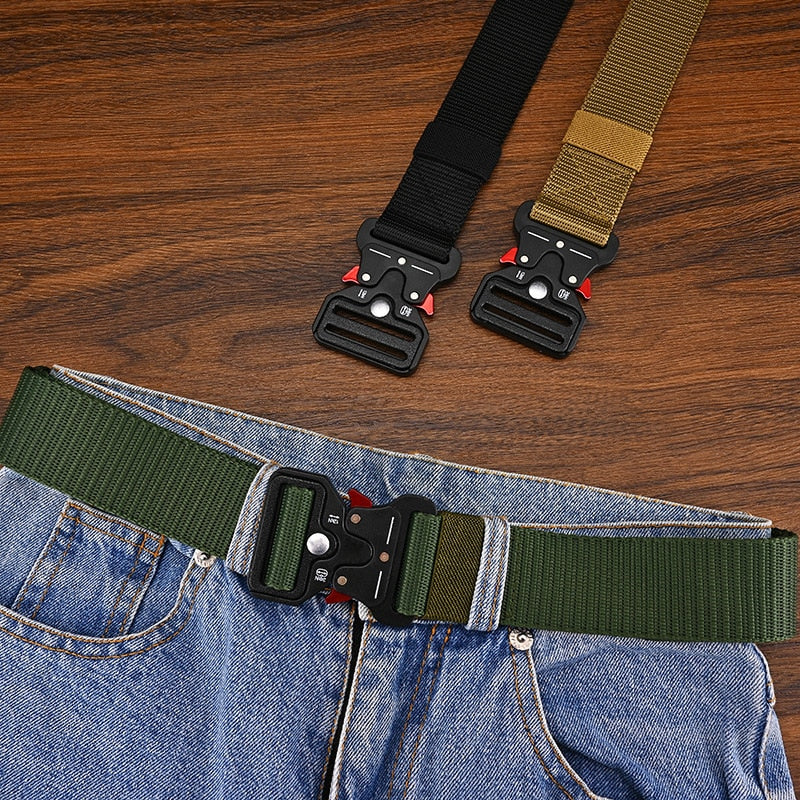 Tactical Nylon Canvas Belt with Snake Eye Buckle by HitMyNeed