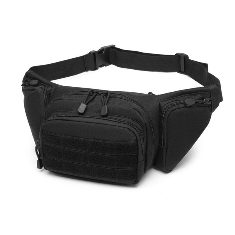 Tactical Nylon Waist Pack for Hiking & Airsoft black by HitMyNeed