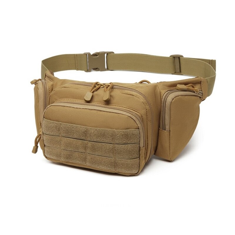 Tactical Nylon Waist Pack for Hiking & Airsoft khaki by HitMyNeed