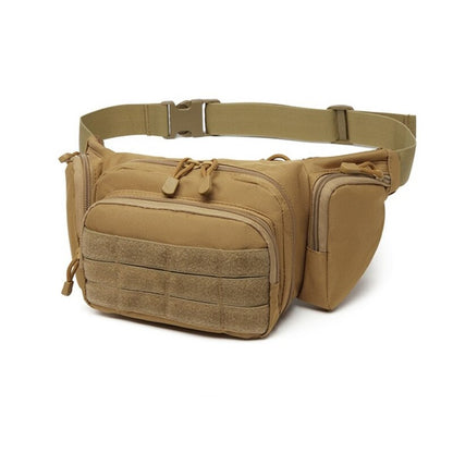 Tactical Nylon Waist Pack for Hiking & Airsoft khaki by HitMyNeed