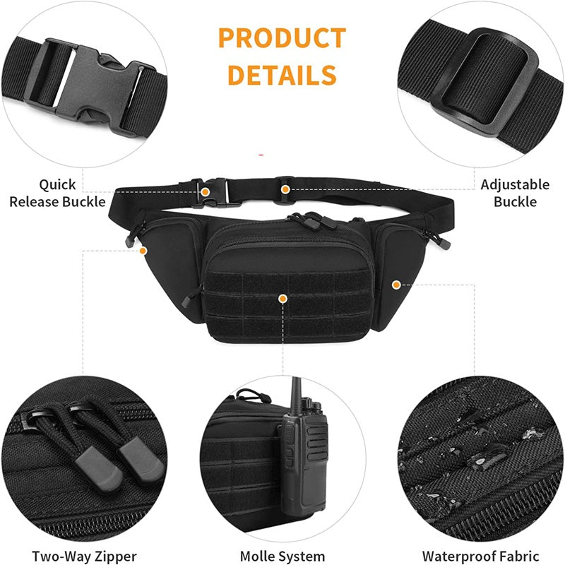 Tactical Nylon Waist Pack with Phone & Gear Pockets by HitMyNeed