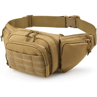 Tactical Nylon Waist Pack with Phone & Gear Pockets khaki by HitMyNeed
