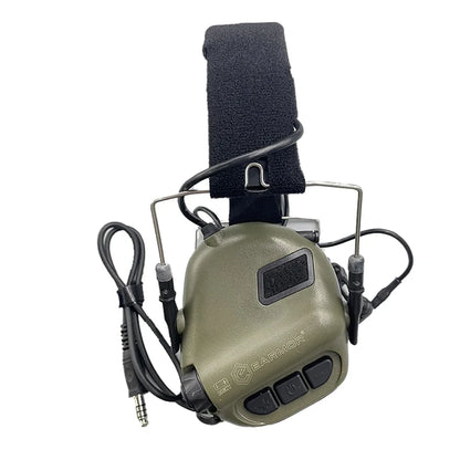 Tactical Shooting Earmuffs with Helmet Rail & Kenwood PTT by HitMyNeed