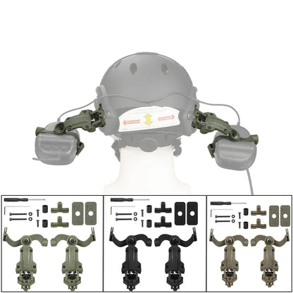 Tactical Shooting Earmuffs with Helmet Rail & Kenwood PTT by HitMyNeed