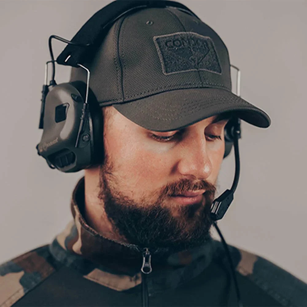Tactical Shooting Earmuffs with Helmet Rail & Kenwood PTT by HitMyNeed