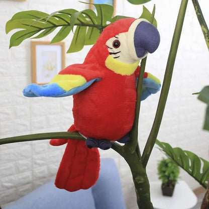 Talking Macaw Parrot Plush Toy with Voice Repeat by HitMyNeed