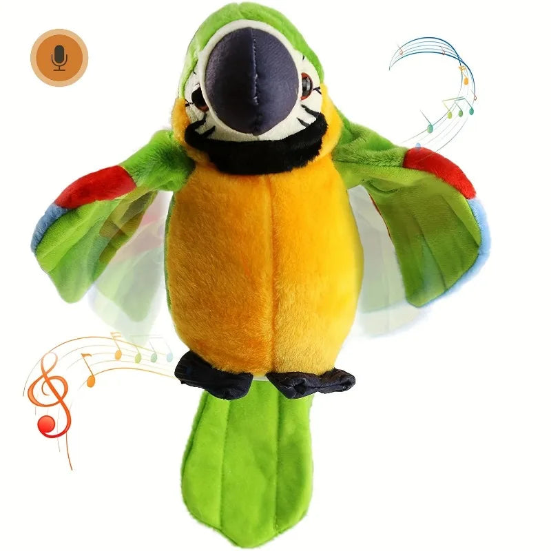Talking Macaw Parrot Plush Toy with Voice Repeat by HitMyNeed