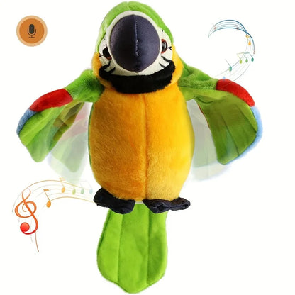 Talking Macaw Parrot Plush Toy with Voice Repeat by HitMyNeed