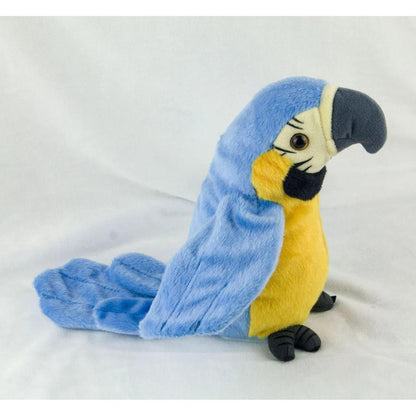 Talking Macaw Parrot Plush Toy with Voice Repeat blue by HitMyNeed