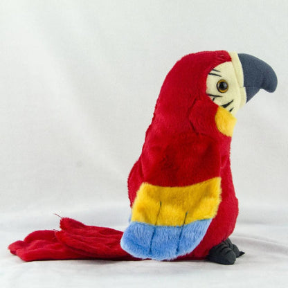 Talking Macaw Parrot Plush Toy with Voice Repeat red by HitMyNeed