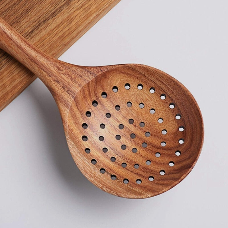 Teak Wooden Kitchen Utensil Set, 5 Piece by HitMyNeed