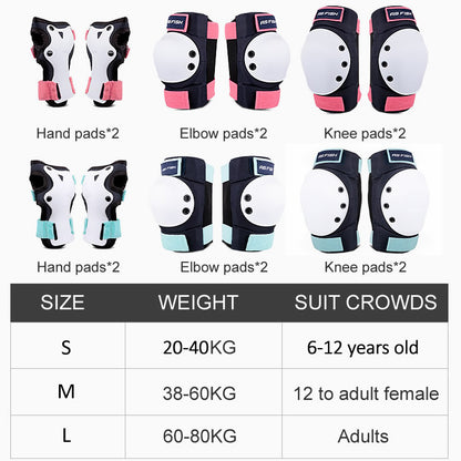Teen & Adult Helmet with Knee, Elbow & Wrist Pads Set by HitMyNeed