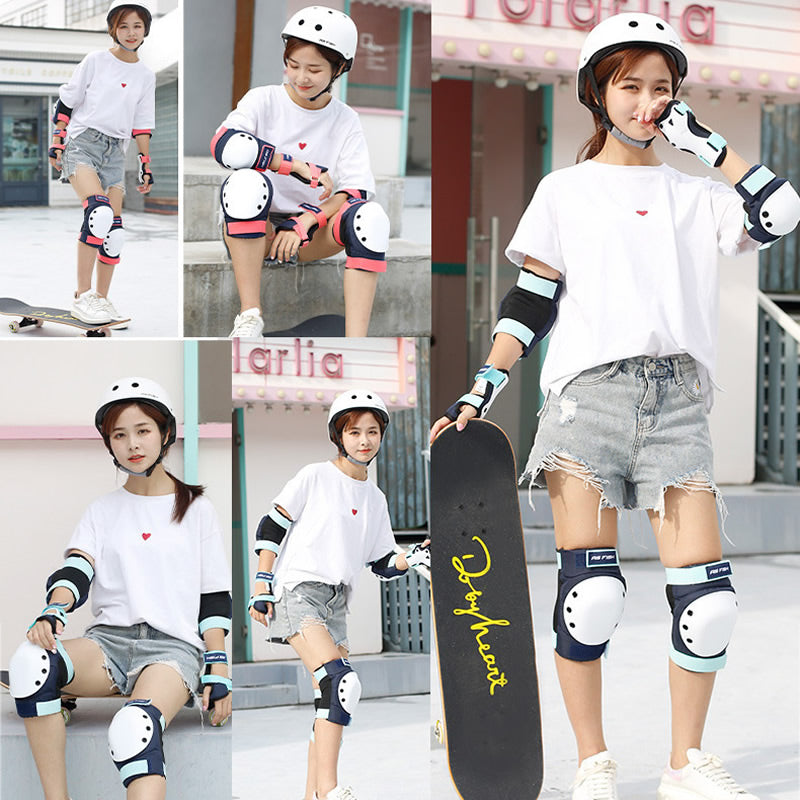Teen & Adult Helmet with Knee, Elbow & Wrist Pads Set by HitMyNeed