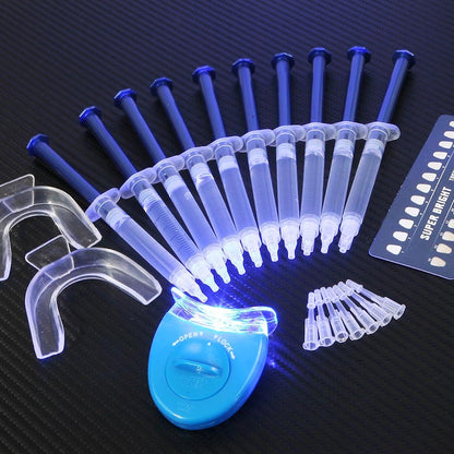 Teeth Whitening Oral Gel Kit with LED Light by HitMyNeed
