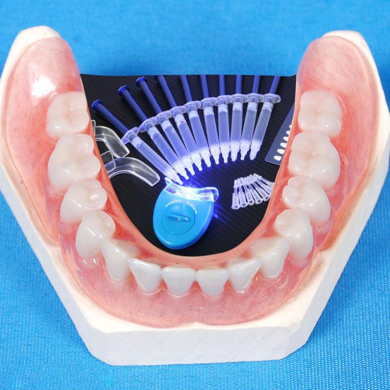 Teeth Whitening Oral Gel Kit with LED Light by HitMyNeed