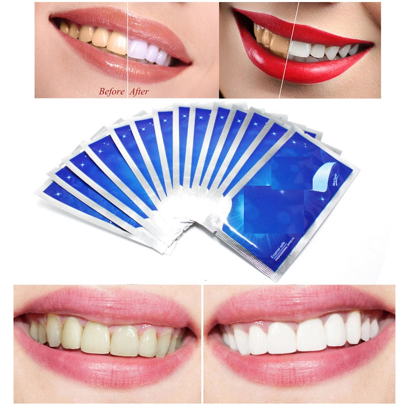 Teeth Whitening Strips with Oral Gel, 14 Treatments by HitMyNeed
