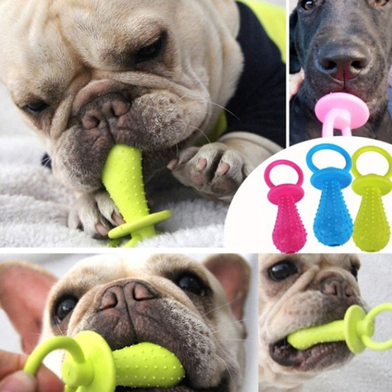 Teething Dog Pacifier Chew Toy with Bell by HitMyNeed