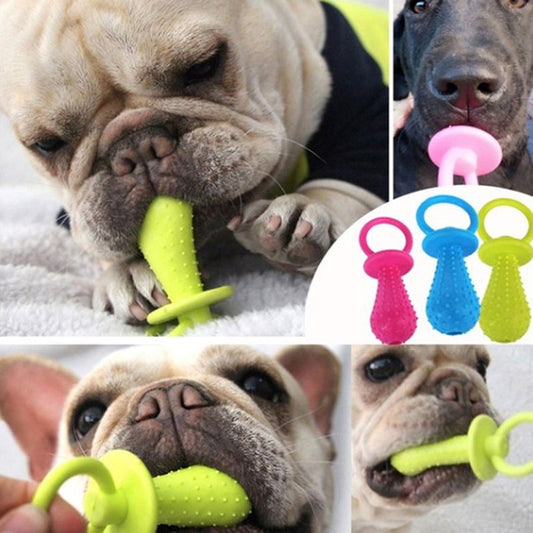 Teething Dog Pacifier Chew Toy with Bell by HitMyNeed