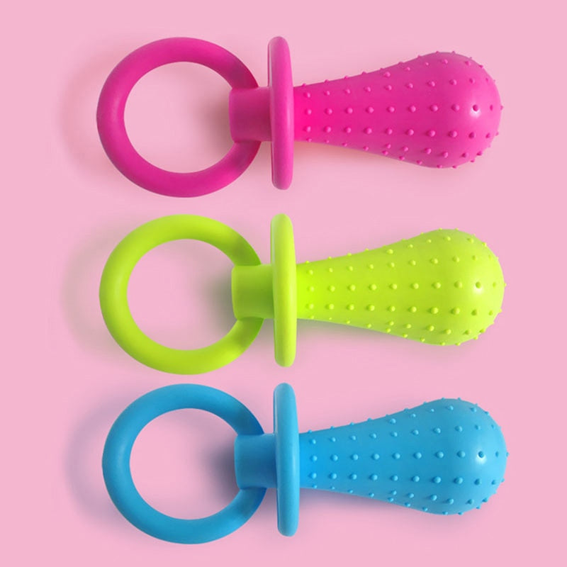 Teething Dog Pacifier Chew Toy with Bell by HitMyNeed
