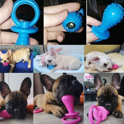 Teething Dog Pacifier Chew Toy with Bell by HitMyNeed