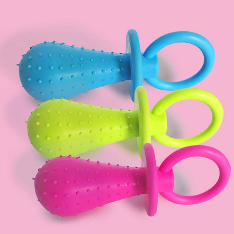 Teething Dog Pacifier Chew Toy with Bell by HitMyNeed